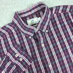 Southern Tide Button Down Long Sleeve Shirt Men's Large Purple Plaid Classic Fit